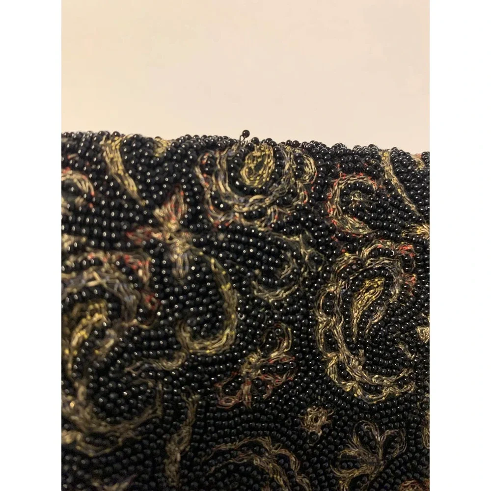 JOSEF Vintage 30's/40's Hand‎ Beaded Paisley Clutch